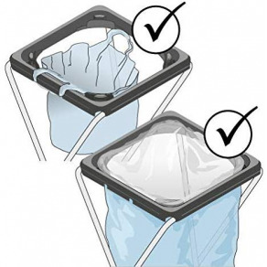 Suport din inox pentru sac cu capac   3 plus 2
