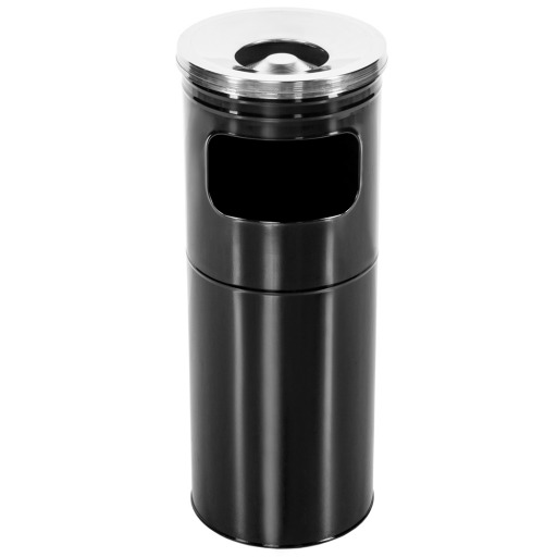 Cos de gunoi negru cu scrumiera 15 litri