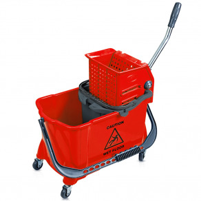 Carucior curatenie 2 galeti  10   24 litri   rosu