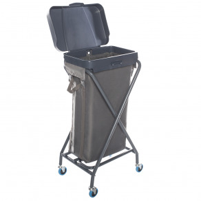 Carucior hotelier lenjerie  pliabil  cu capac plastic    100 litri 1