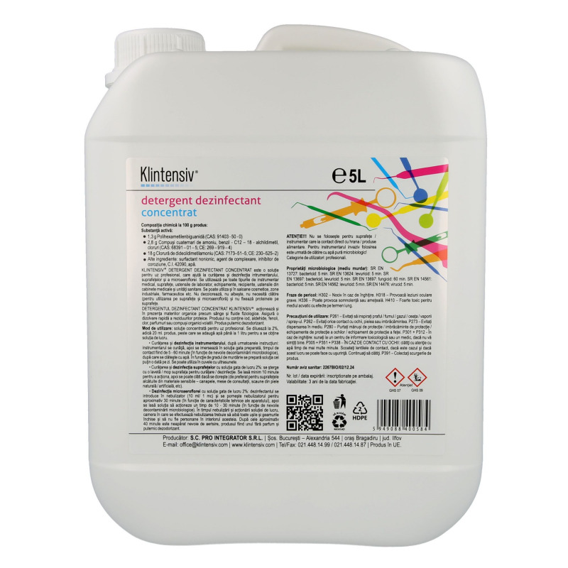 Dezinfectant gel pentru maini Klintensiv biocid avizat MS 5 litri Dezinfectant gel pentru maini Klintensiv biocid avizat MS 5 litri