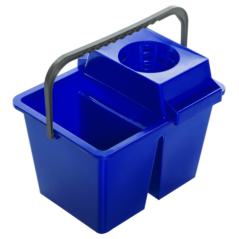 Galeata plastic dubla cu storcator 2   7 litri   albastra