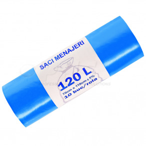 Saci menajeri 120 litri L D P E   albastri