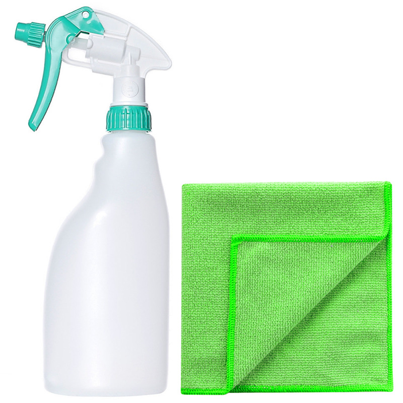 Pachet pulverizator profesional laveta microfibra verde Pachet pulverizator profesional laveta microfibra verde