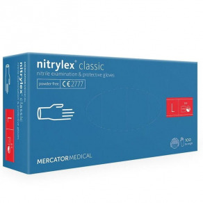 Manusi protectie  examinare nitril Mercator Clasic blue  L