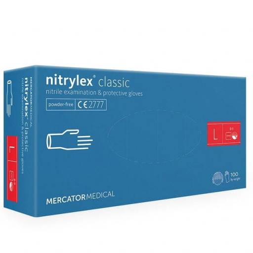Manusi protectie  examinare nitril Mercator Clasic blue  L