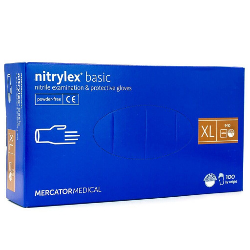 Manusi protectie  examinare nitril Mercator Basic blue  XL