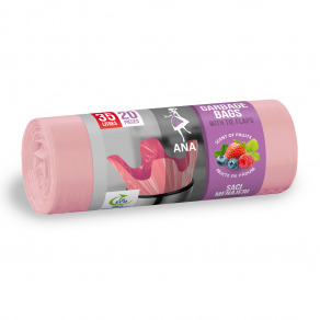 Saci menaj 35 litri cu urechi HDLD  roz cu parfum de fructe  20 buc rola