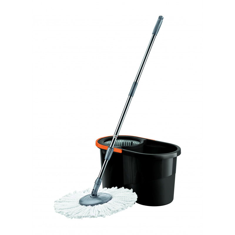 Set curatenie galeata cu storcator si mop 16 litri neagra Set curatenie galeata cu storcator si mop 16 litri neagra