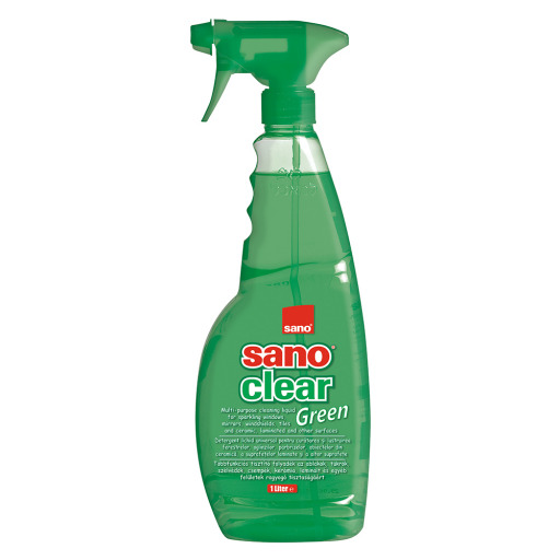 Detergent geamuri cu pulverizator Sano Clear Green  1 litru