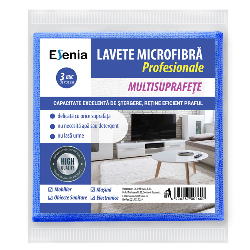 Set 3 lavete microfibra profesionale 35 35 cm multisuprafete Set 3 lavete microfibra profesionale 35 35 cm multisuprafete