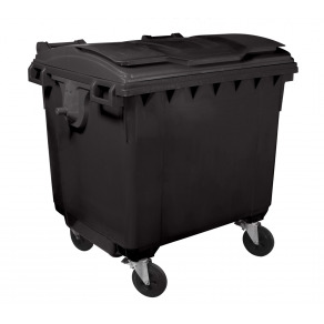 Container gunoi 1100 litri cu capac plat  negru
