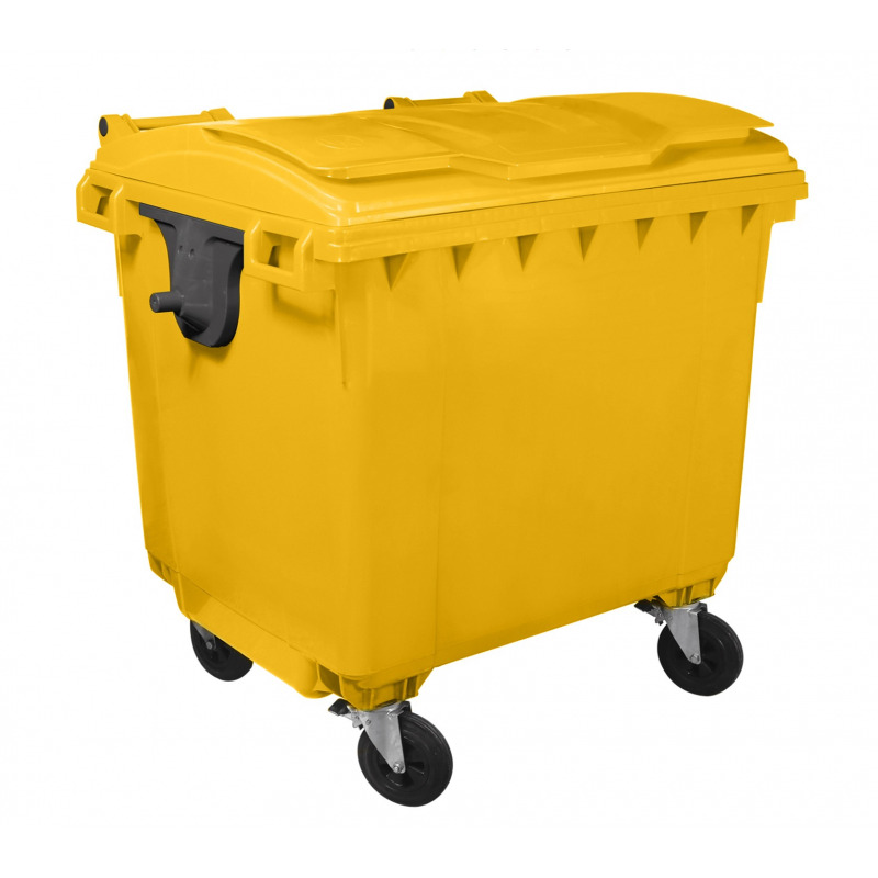Container gunoi 660 litri cu capac plat  galben