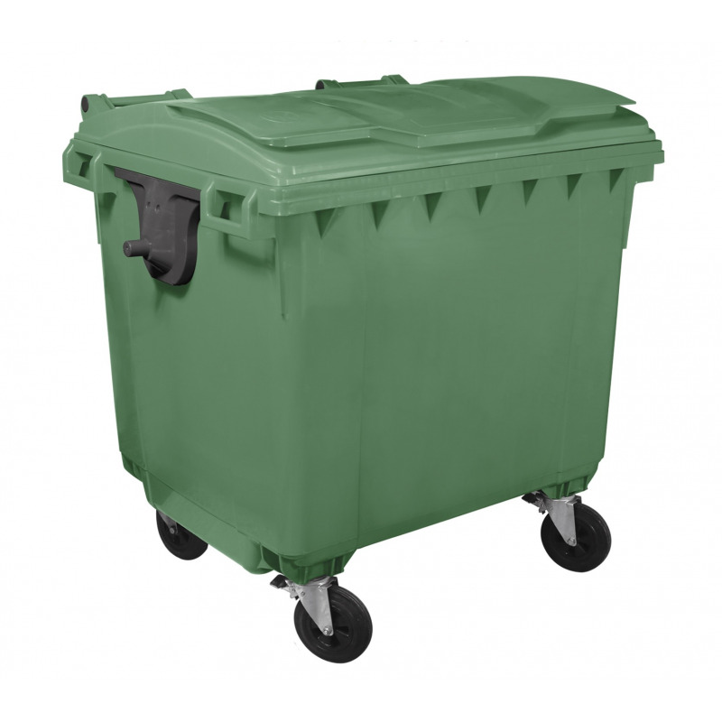 Container gunoi 660 litri cu capac plat  verde