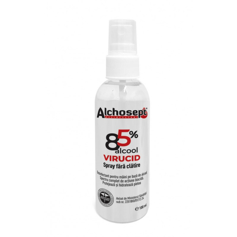 Alchosept 100 ml dezinfectant maini tip spray pe baza de alcool 85 virucid biocid Alchosept 100 ml dezinfectant maini tip spray pe baza de alcool 85 virucid biocid