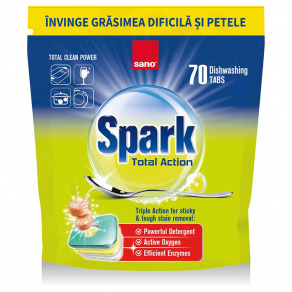 Detergent tablete pentru masina de spalat   SANO SPARK Total Action  70 bucati
