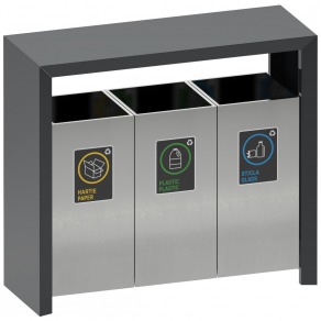 Cos gunoi colectare selectiva Genoa, cos gunoi reciclare gunoi 3*37 litri