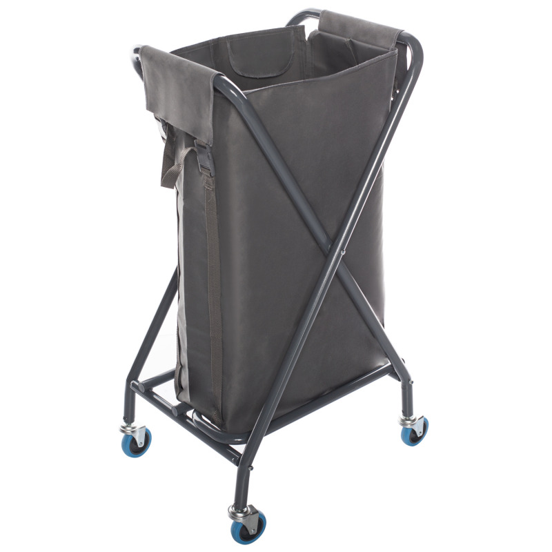 Carucior hotelier lenjerie pliabil cu capac plastic 100 litri 2 Carucior hotelier lenjerie pliabil cu capac plastic 100 litri 2