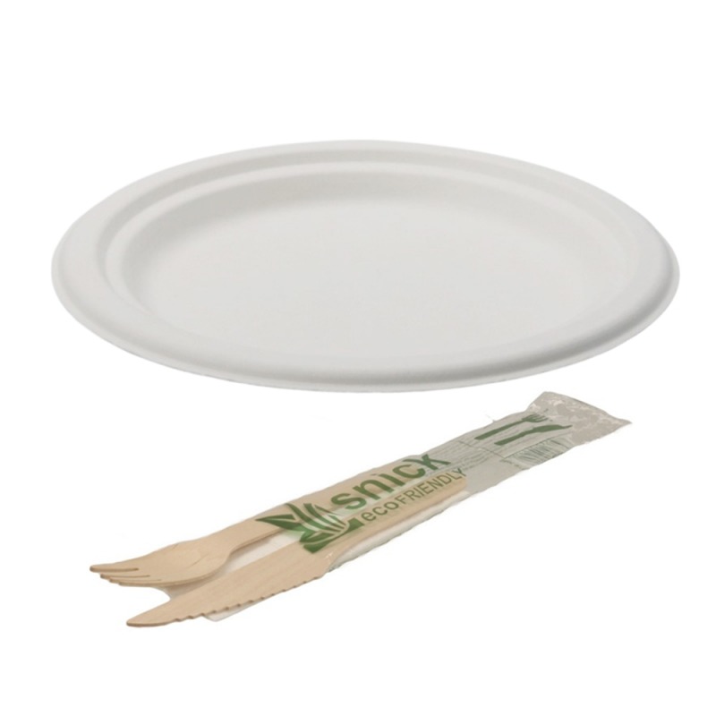 Pachet catering farfurie + tacam, carton alb Pachet catering farfurie + tacam, carton alb
