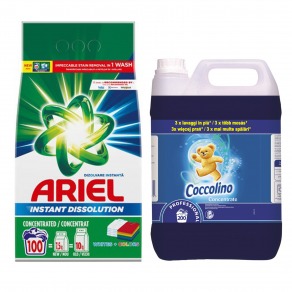 Pachet detergent rufe Ariel + balsam Cocolino Spring Fresh