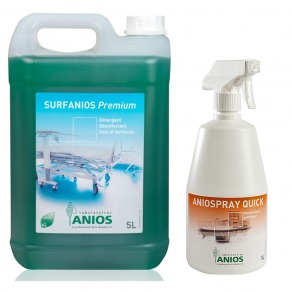 Pachet Surfanios Premium dezinfectant suprafete 5l + Aniospray Quick dezinfectant rapid suprafete, 1l