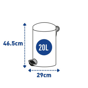 Cos gunoi otel cu pedala - 20 litri, soft close, rosu