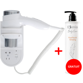 PACHET uscator par hotelier Esenia Shaver 1600 + Dispenser sapun lichid Esenia Ginseng Pure Touch