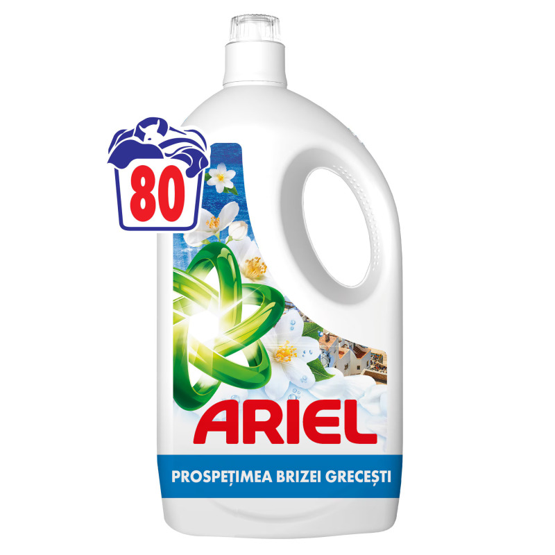 Ariel Fresh Breeze of Greek Island, detergent rufe lichid, 80 Spalari
