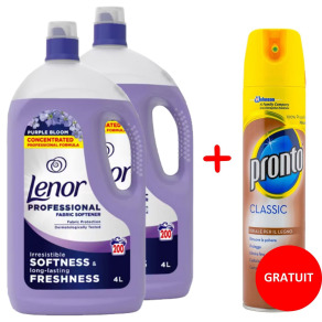 Promo 2 x Balsam Lenor Professional Purple Bloom, 4L + Spray curatare mobila Pronto Lemn 300 ml...