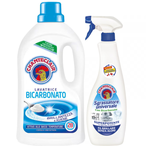 Pachet Detergent Lichid Chanteclair Bicarbonat 1260ml + Chante Clair, degresant universal...