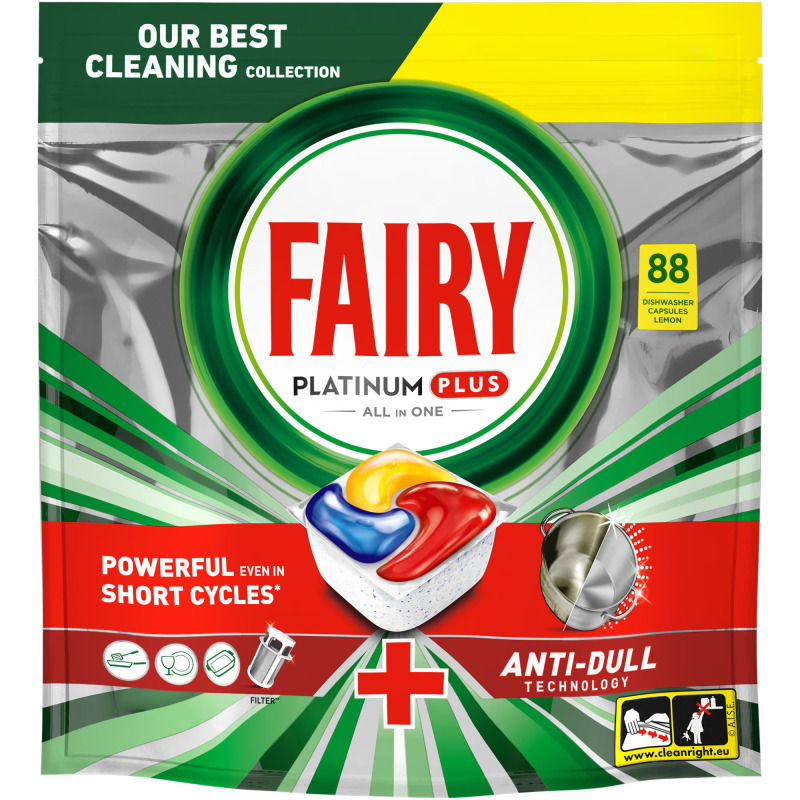 Detergent capsule pentru masina de spalat vase Fairy Platinum Plus, 88 spalari