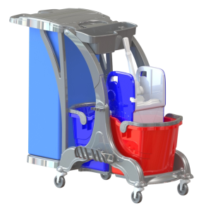 Carucior de curatenie profesional, cu sac din PVC - Hercules 2*25 litri