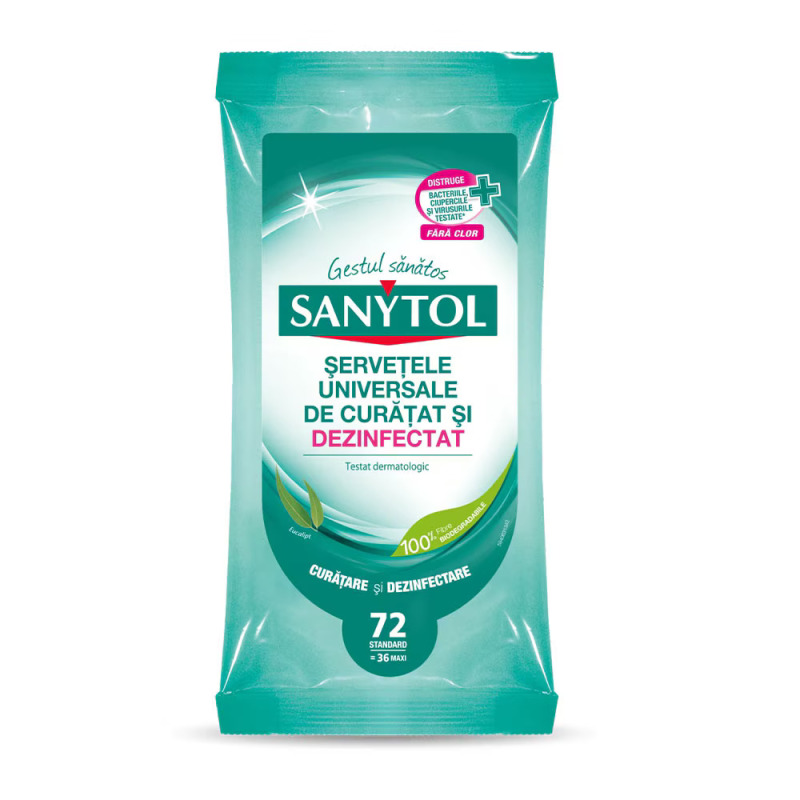 Servetele umede Dezinfectante Sanytol, 72buc