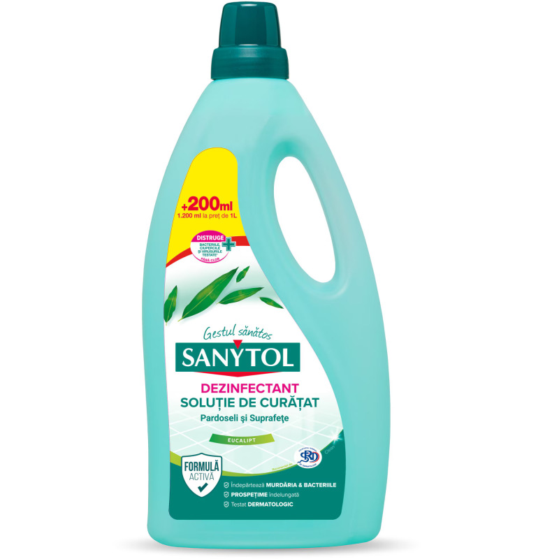 Detergent dezinfectant universal pardoseli si suprafete Sanytol Eucalipt, 1200ml