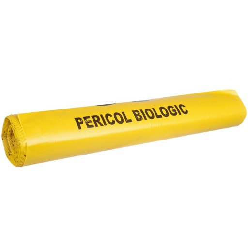 Saci pericol biologic, 120 litri, 10 buc/ rola