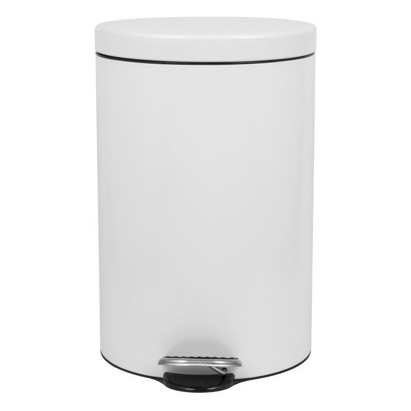 Cos gunoi otel inoxidabil cu pedala - 20 litri, alb