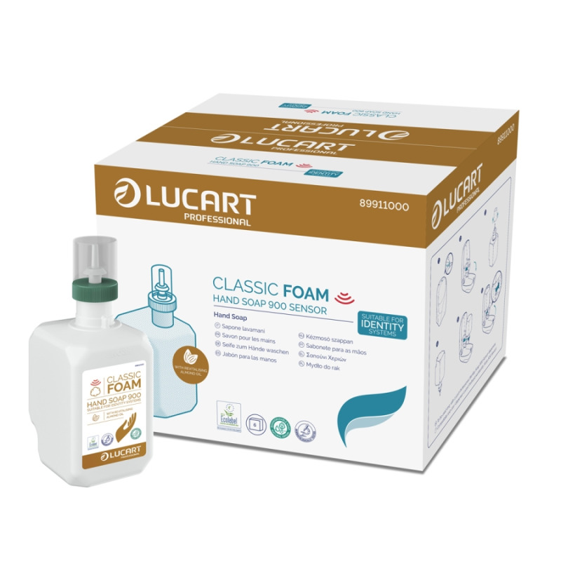 Sapun spuma Classic Lucart, pentru dispenser senzor Identity, 900 ml