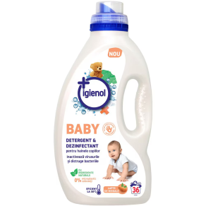 Detergent lichid Igienol Baby cu lapte de migdale, 1.8 l, 36 spalari