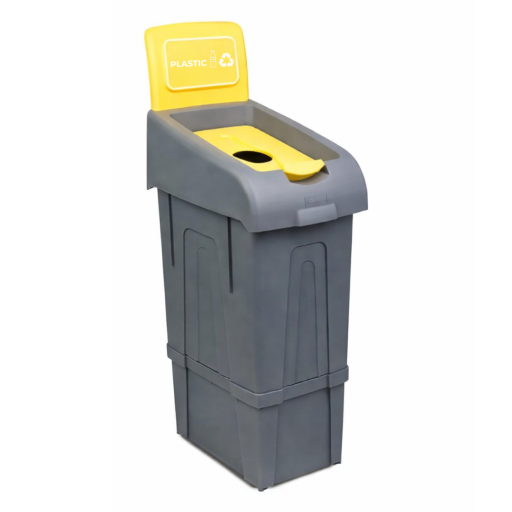 Cos gunoi colectare selectiva, galben/ plastic, PP Premium, 80 litri