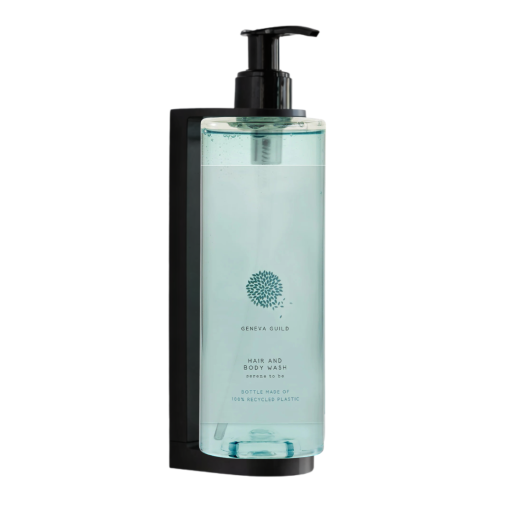 Pachet dispenser hotelier sampon si gel dus + suport perete, Geneva Guild 380 ml