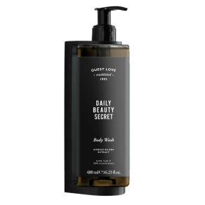 Pachet dispenser hotelier gel de dus + suport perete, Guest Love 480 ml