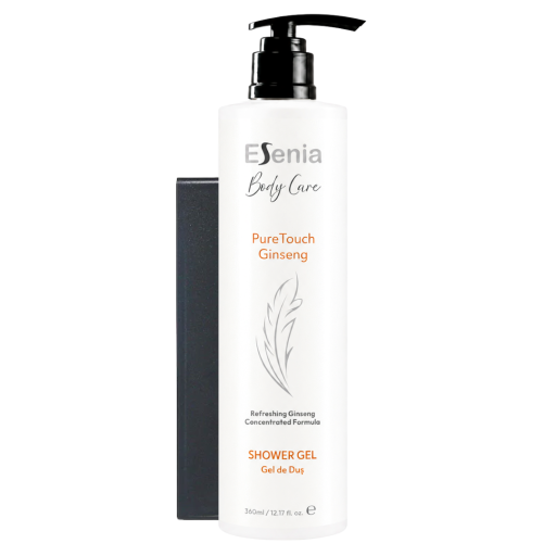 Pachet Dispenser hotelier gel de dus + Suport click-on, Ginseng Pure Touch Esenia, 360 ml