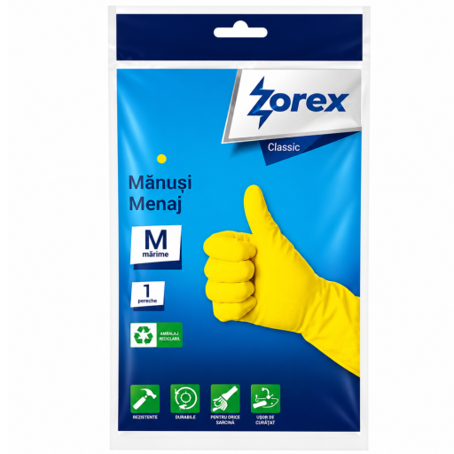 Manusi de menaj cauciuciucate Zorex, M