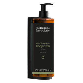 Pachet dispenser hotelier gel de dus + suport perete, Elemental Herbology, 480 ml