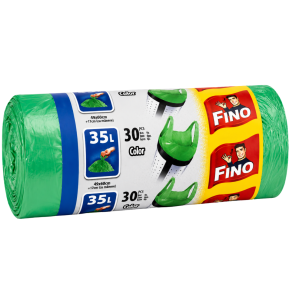 Saci menajeri Fino, colorati cu manere, 35 litri, 30 buc/rola