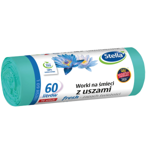 Saci menaj cu urechi Stella, Fresh LDPE 60 litri, 16 buc/rola