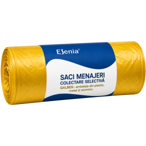 Saci menajeri, colectare selectvia 60 litri L.D.P.E - galben, 20 buc/rola