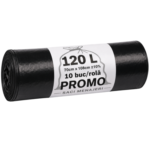 Saci menajeri gunoi- Promo 120 litri, 10 buc/rola