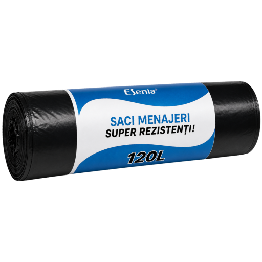 Saci gunoi menajeri - Esenia Super Rezistenti 120 litri, 10 buc/rola