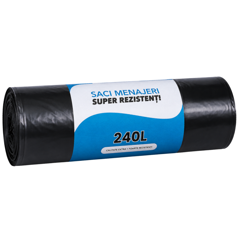 Saci gunoi menajeri - Esenia Super Rezistenti 240 litri, 10 buc/rola